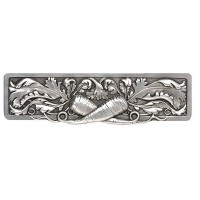 Leafy Carrot Drawer Pull (3" cc) - Brilliant Pewter (NHP-652-BP) by Notting Hill