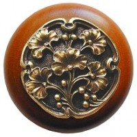 Gingko Berry/Cherry Cabinet Knob - Antique Brass (NHW-702C-AB) by Notting Hill
