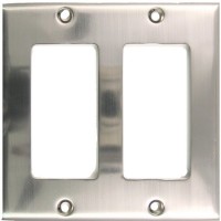 Traditional Double Decora Switch Plate (787SN) Satin Nickel by Rusticware
