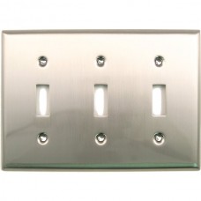 Traditional Triple Toggle Switch Plate (789SN) Satin Nickel by Rusticware