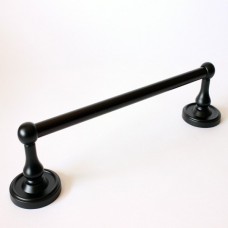 Midtowne Traditional Round 18" Towel Bar (8218BLK) Black by Rusticware