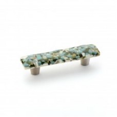 Ice Drawer Pull (30-GBP) in Green/Blue Pebbles  by Schaub & Company