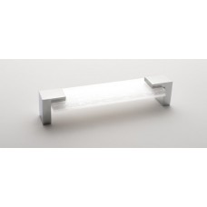 Affinity White 5-5/8" CTC Glass Drawer Pull (P-1201-6) by Sietto