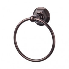 Edwardian Bath Towel Ring w/Hex Rosette - Oil Rubbed Bronze (ED5ORBB) by Top Knobs