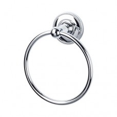 Edwardian Bath Towel Ring w/Beaded Rosette - Polished Chrome (ED5PCA) by Top Knobs