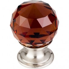 Wine Crystal Cabinet Knob (1-1/8") - Brushed Satin Nickel (TK121BSN) by Top Knobs