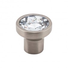 Wentworth Crystal Round Cabinet Knob (13/16") - Brushed Satin Nickel (TK735BSN) by Top Knobs